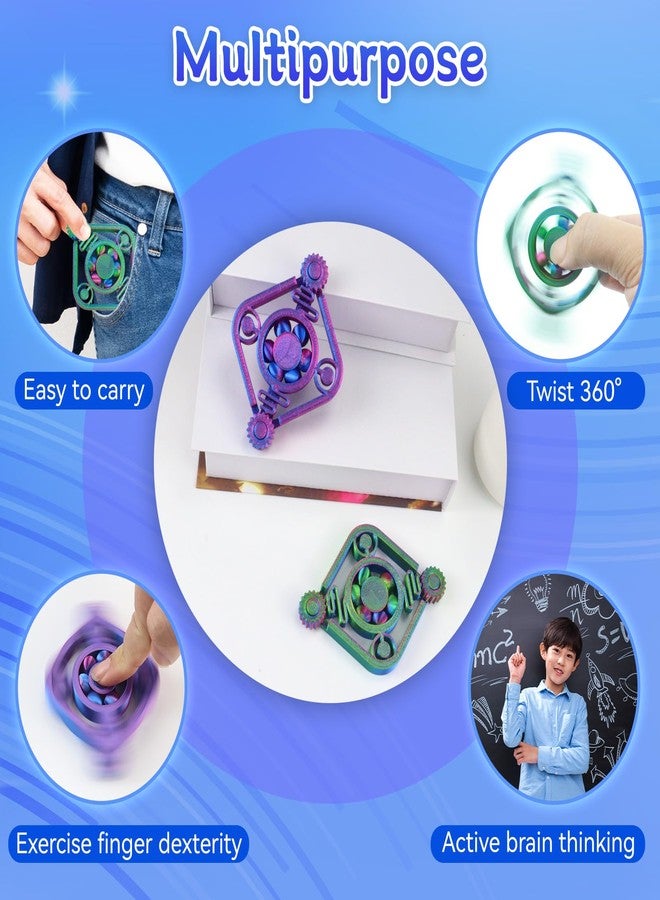 oyeftp 2PCS Fidget Spinners for Teens & Adults, 3D Printed Fidget Spinners Toy ADHD Autism Sensory Stress Relief Toys, Office Desk Toy, Back to School Supplies Easter Party Favors for Teens Desktop Deco Gift - Image 4